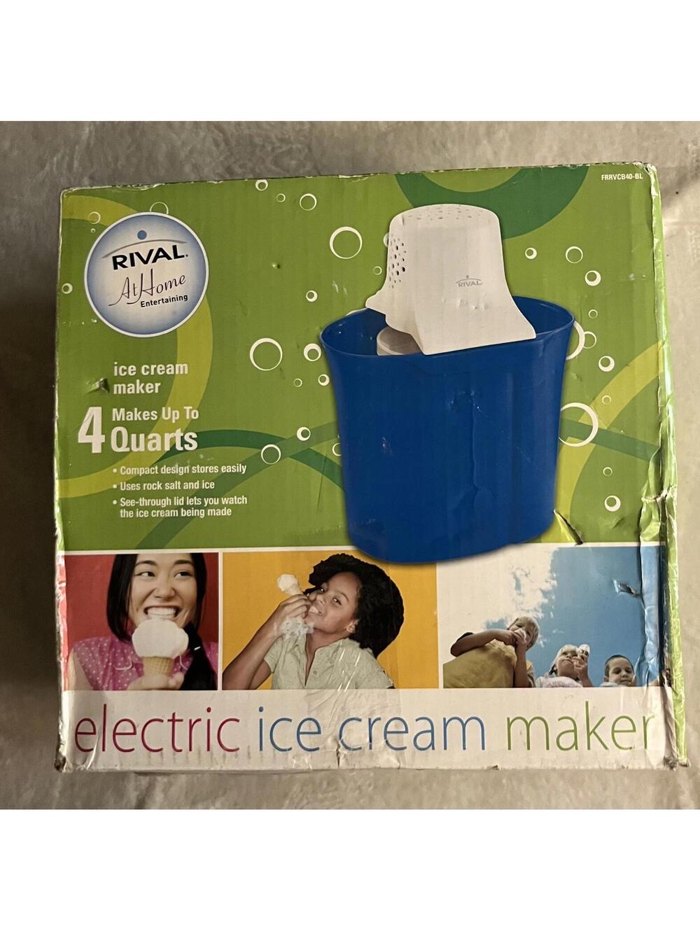 Rival Electric Ice CREAM MAKER ~ 4 Quart ~ New Open Box